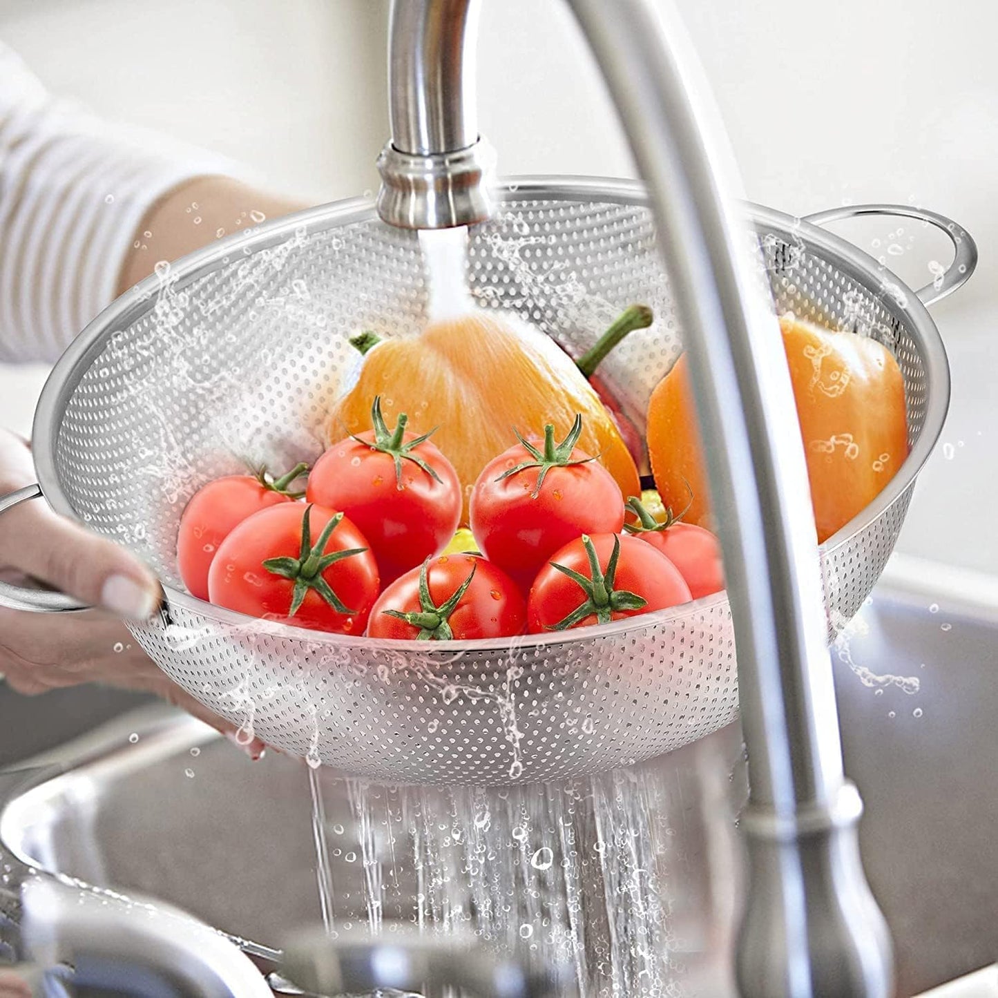 Stainless Steel Colander for Washing Fruits, Rice, Vegetables