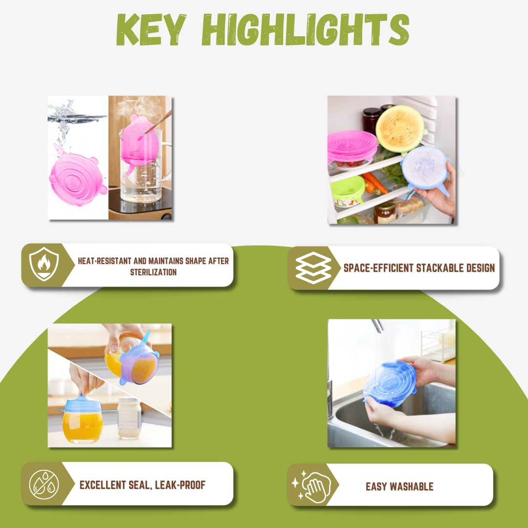 Reusable Silicone Lids for Bowls and Containers