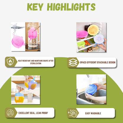 Reusable Silicone Lids for Bowls and Containers