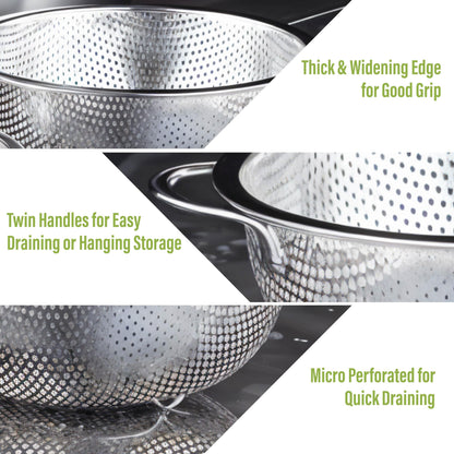 Stainless Steel Colander for Washing Fruits, Rice, Vegetables
