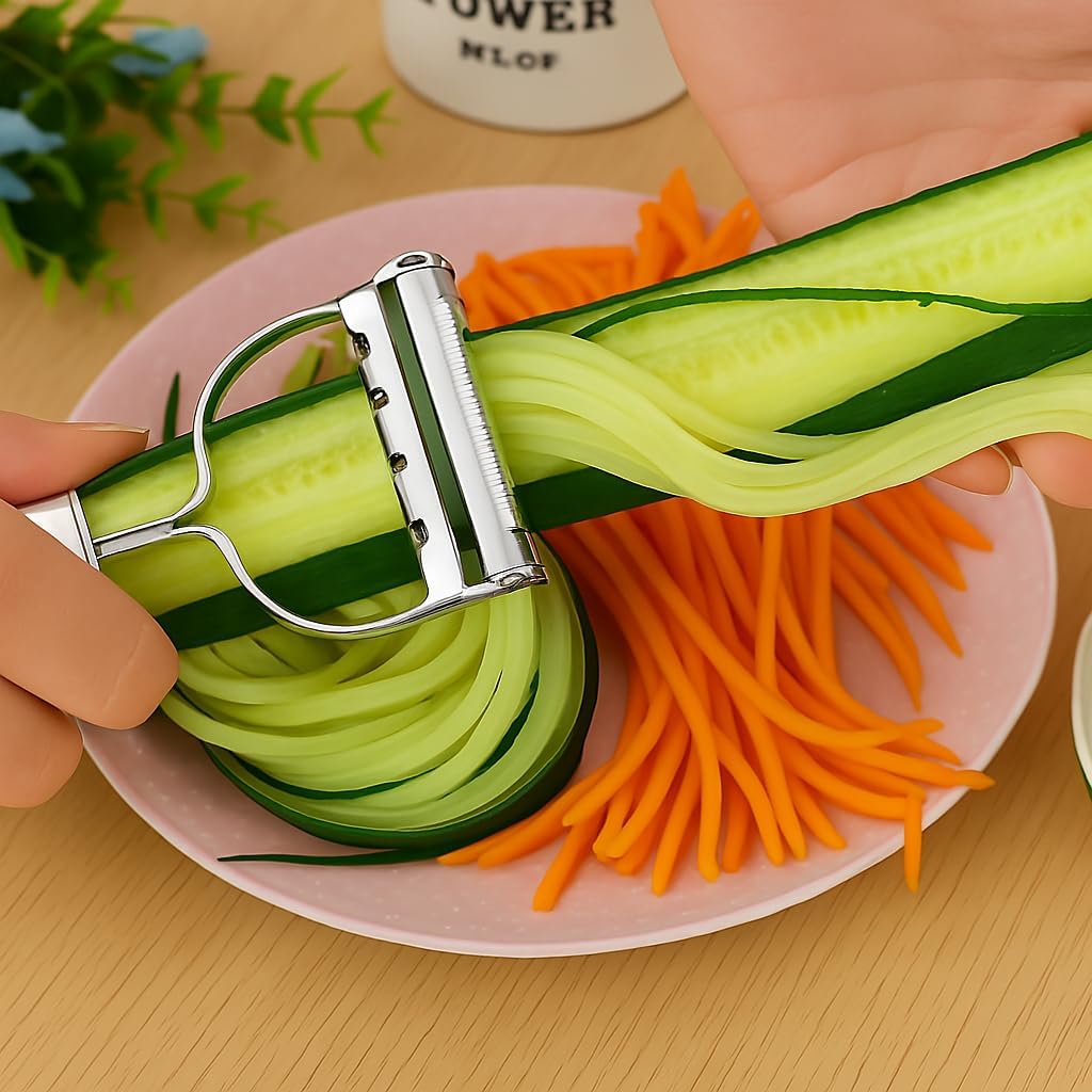 2 in 1 Stainless Steel Julienne Vegetable Peeler