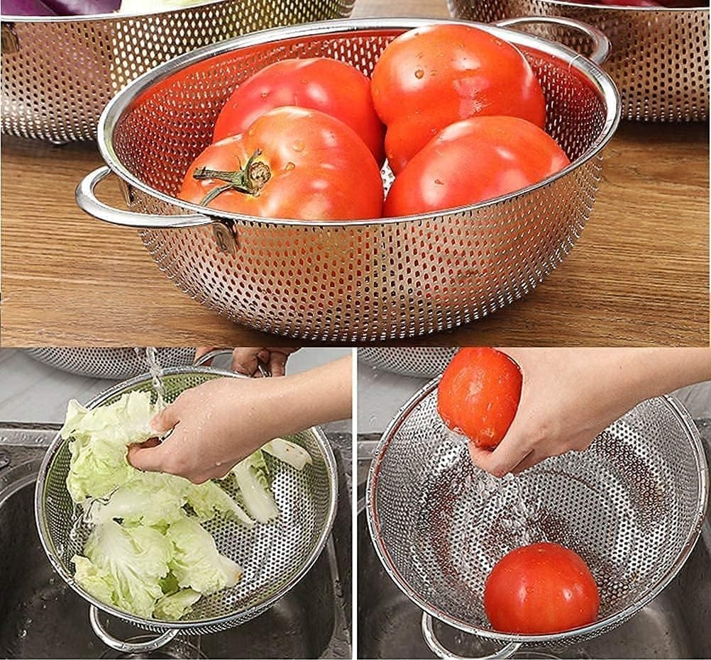 Stainless Steel Colander for Washing Fruits, Rice, Vegetables