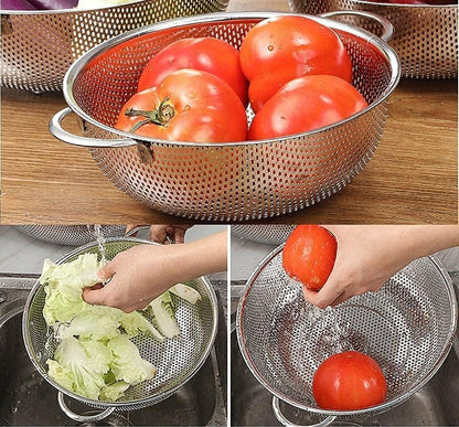 Stainless Steel Colander for Washing Fruits, Rice, Vegetables